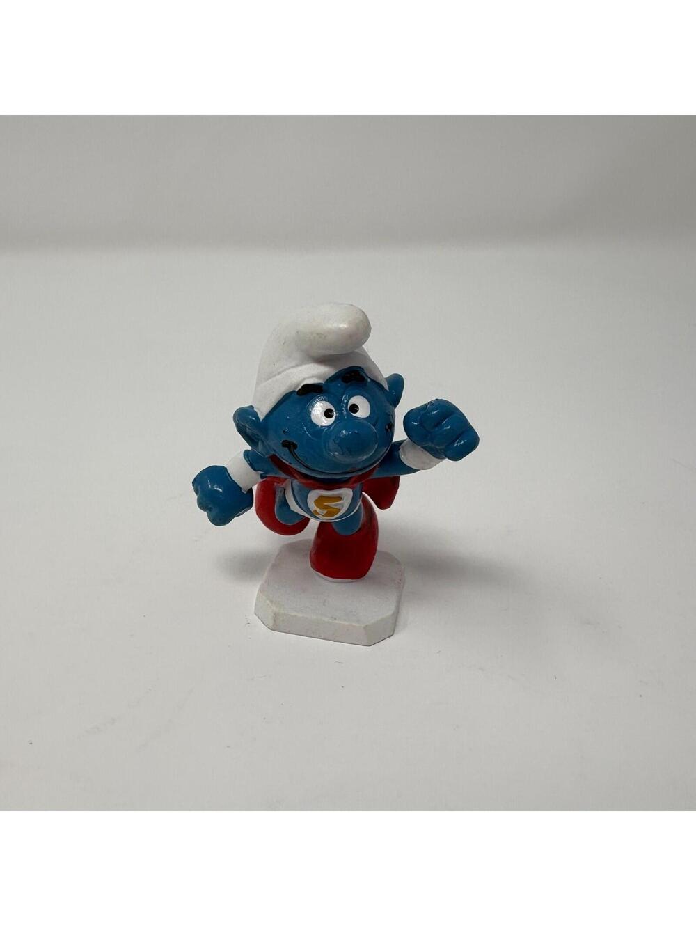 Vintage Peyo Schleich Smurferman Smurf Superhero PVC Figure